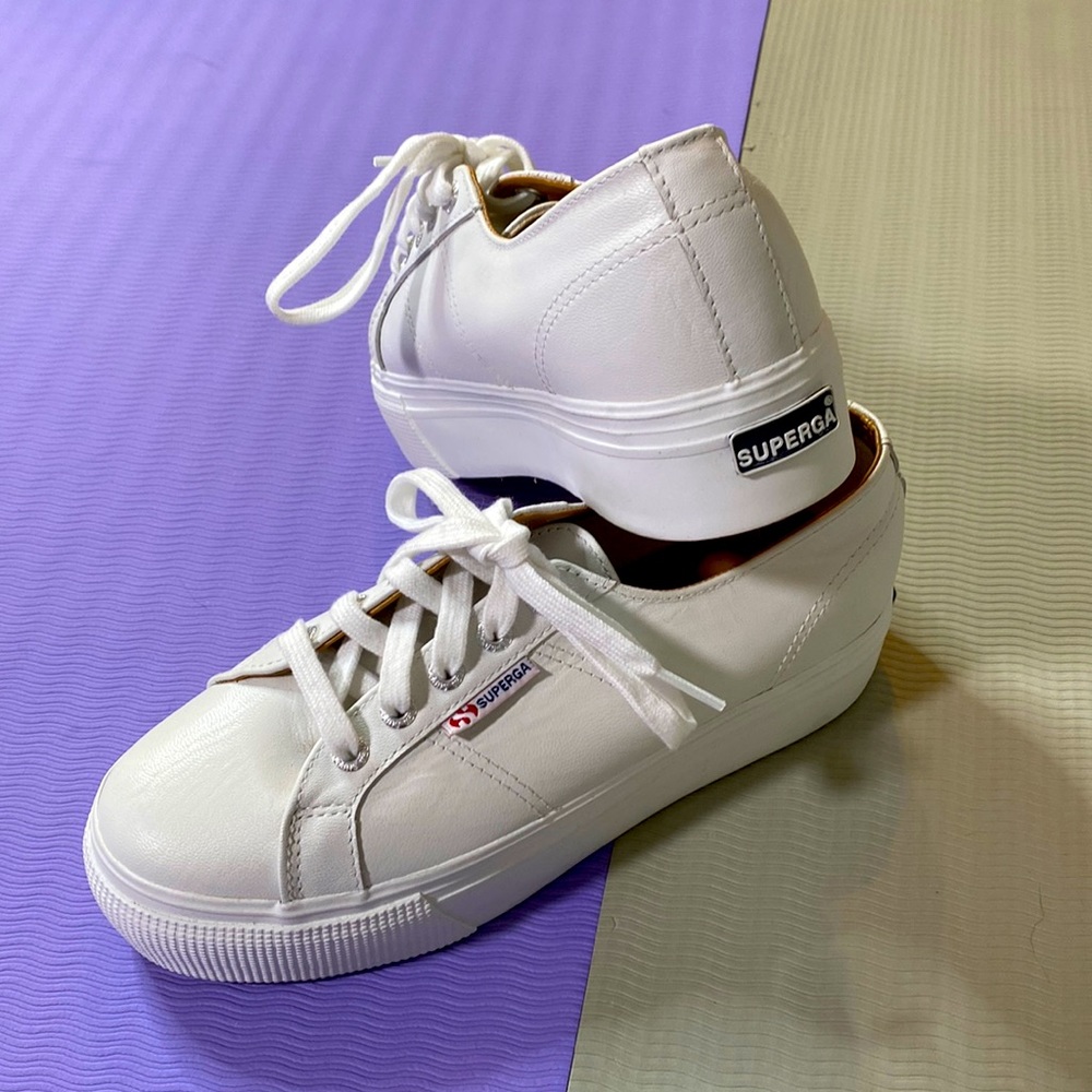 Superga white sneaker Never warn size 38